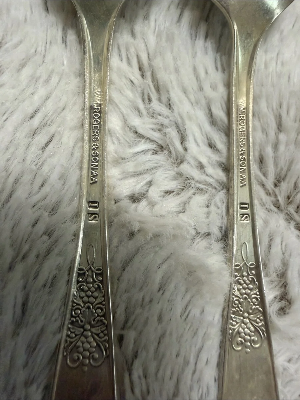 Vintage 1934 Roger’s & Son Burgundy Champagne Pattern Silverplate Teaspoons (2)